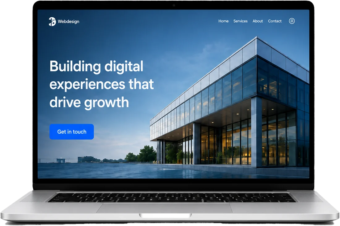 Laptop showing a modern, high-converting website